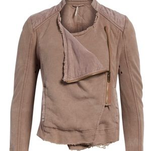 Free People knit motorcycle jacket